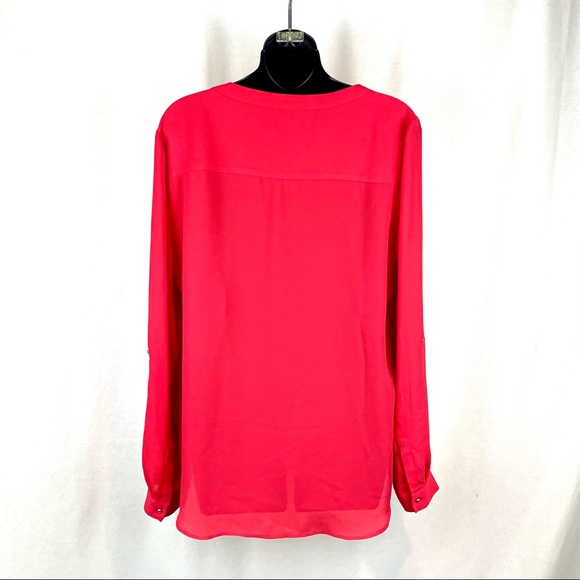 Candie’s roll tab hot pink blouse, size XL - Picture 3 of 7
